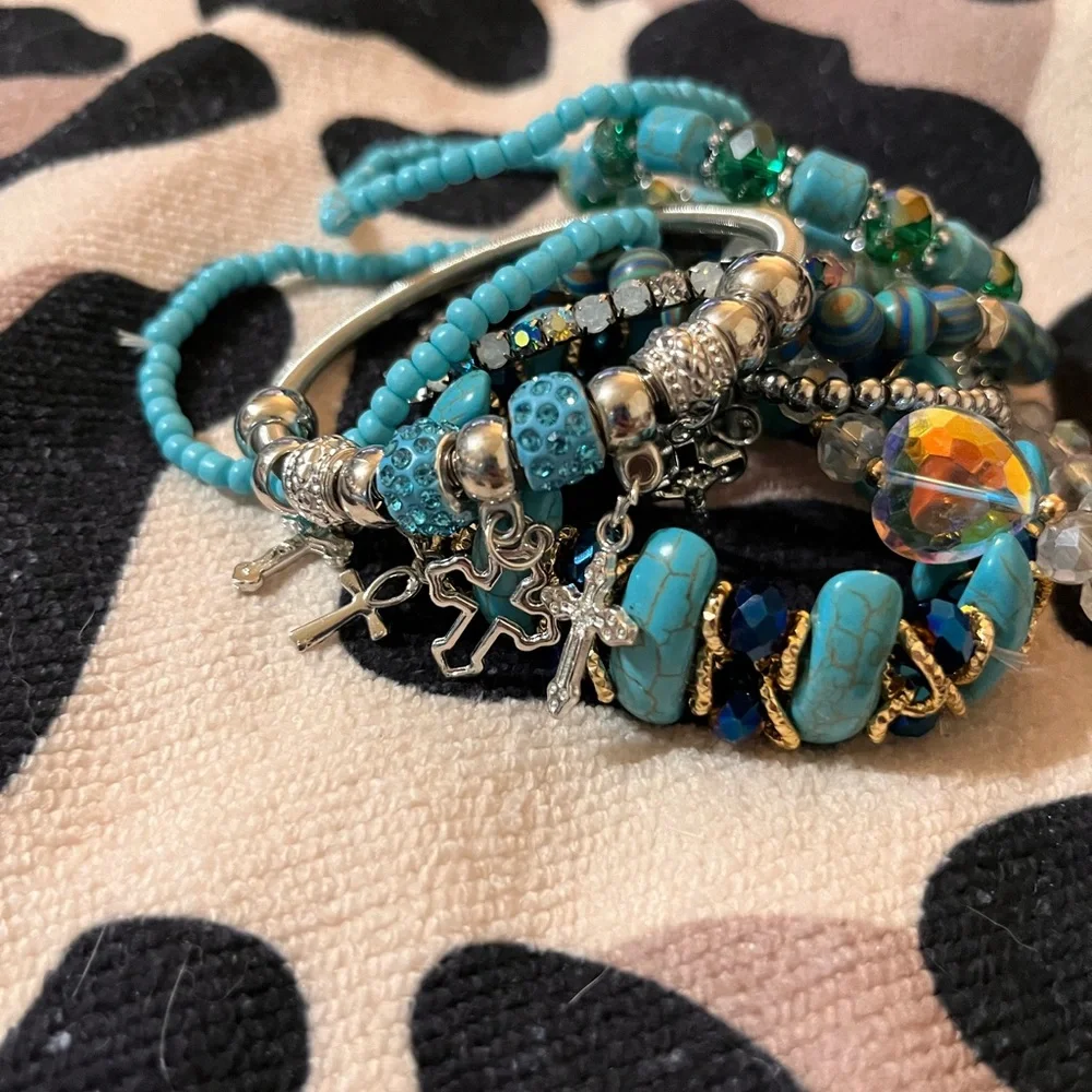 Jumbo Stack of 9 individual bracelets - Picture 2 of 4